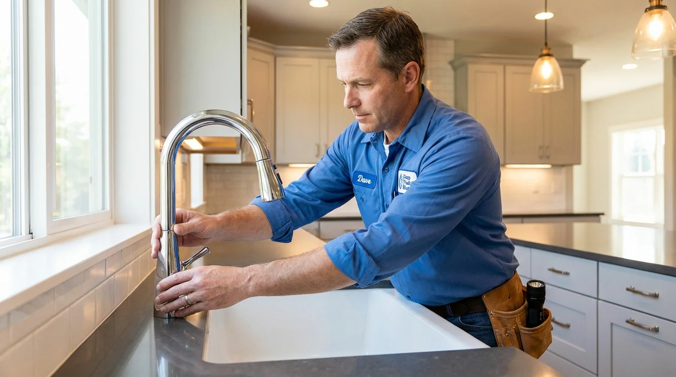 Kitchen faucet installation by Johns Plumbing LLC in Grand Forks