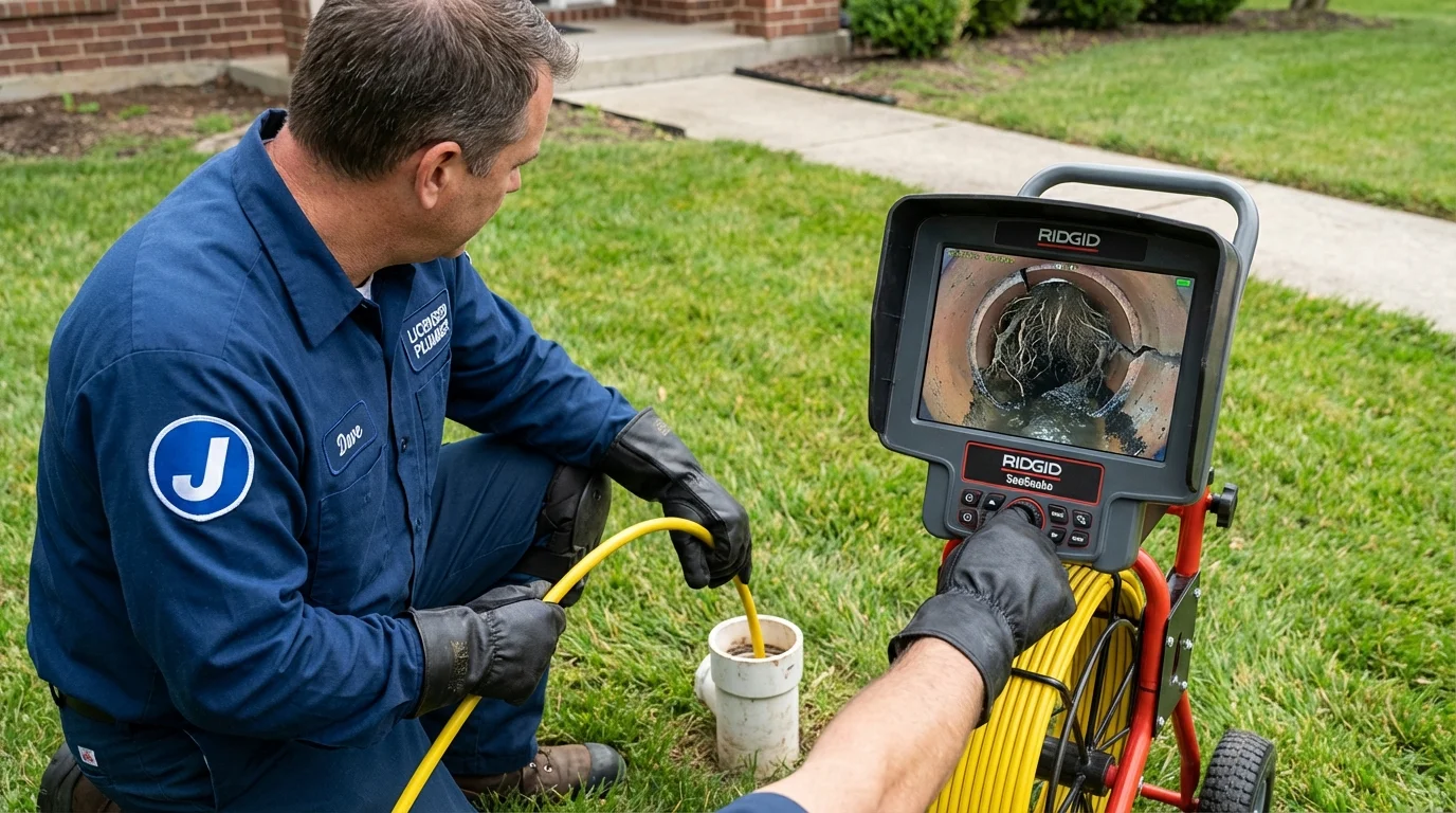 Sewer camera inspection being performed by Johns Plumbing LLC in Grand Forks
